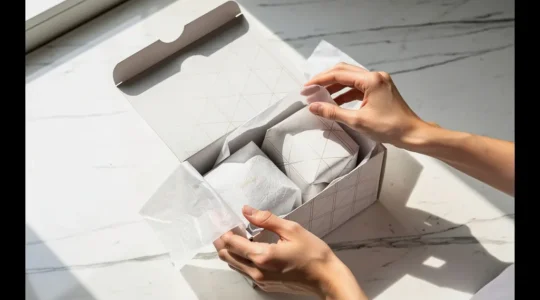 Coffret cadeau d'entreprise haut de gamme créant un moment mémorable entre les mains d'un client