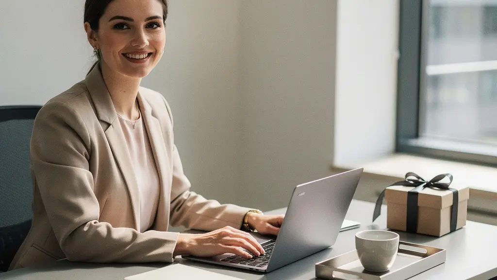 Assistant de direction dans un bureau exécutif moderne avec des objets professionnels élégants