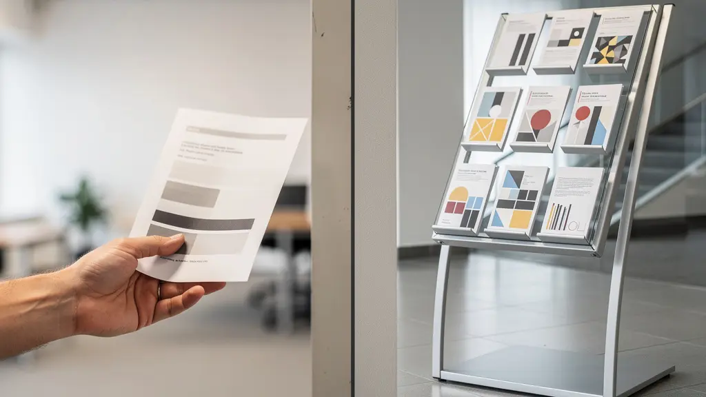 Comparaison visuelle entre distribution main à la main et présentoir libre-service