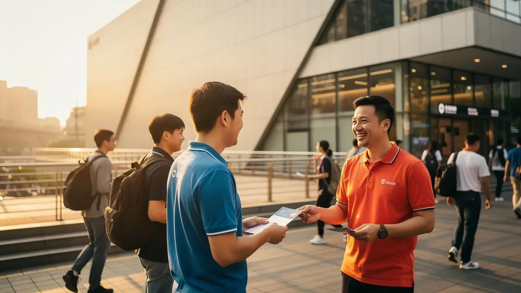 Stratégie de distribution de masse dans la rue avec équipe professionnelle