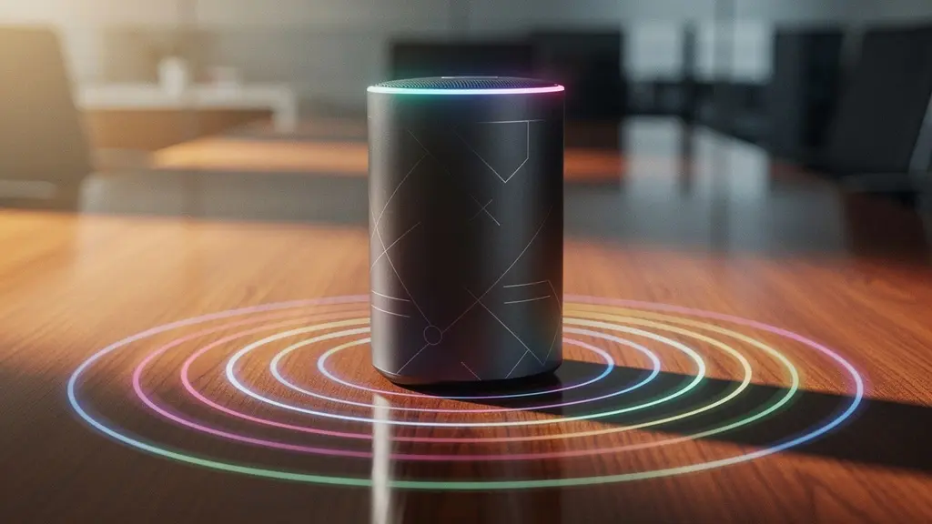 Enceinte de conférence premium sur bureau avec éclairage ambiant