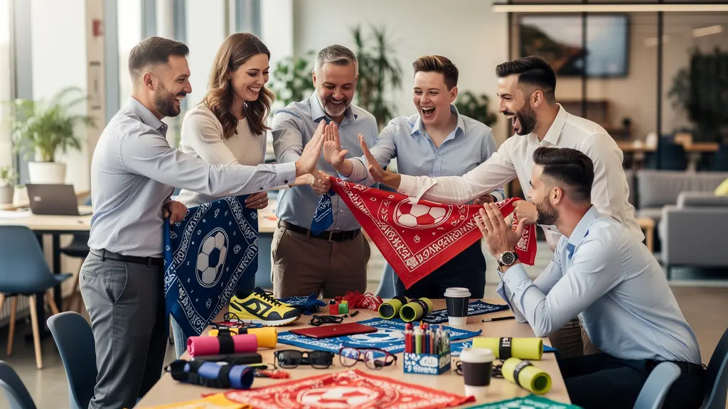 Équipe diversifiée d'employés se préparant ensemble pour un challenge d'entreprise