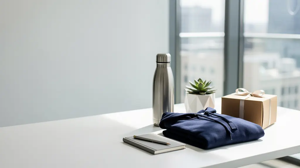 Vue d'ensemble d'un espace de travail moderne avec des éléments de kit d'accueil soigneusement disposés