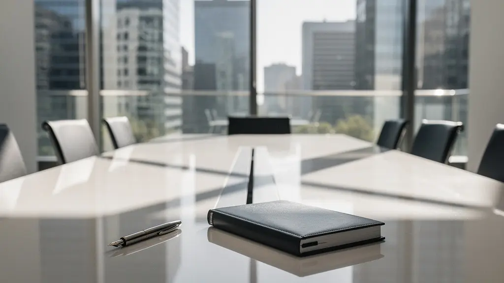 Négociation d'affaires dans un bureau moderne avec objets stratégiques