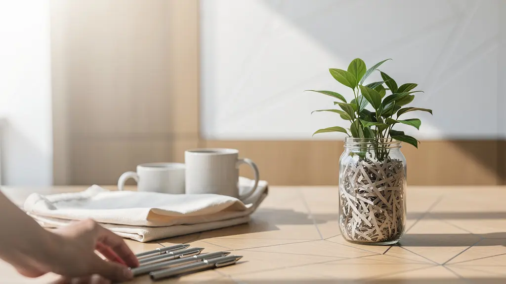 Client moderne refusant poliment un objet publicitaire avec conscience écologique