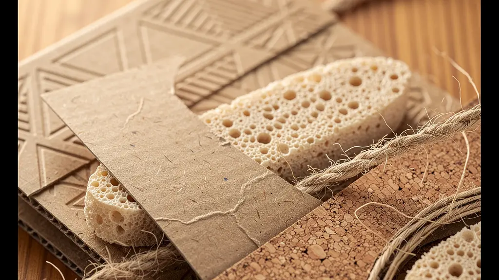 Gros plan sur un coffret cadeau élégant avec calages naturels et matériaux durables