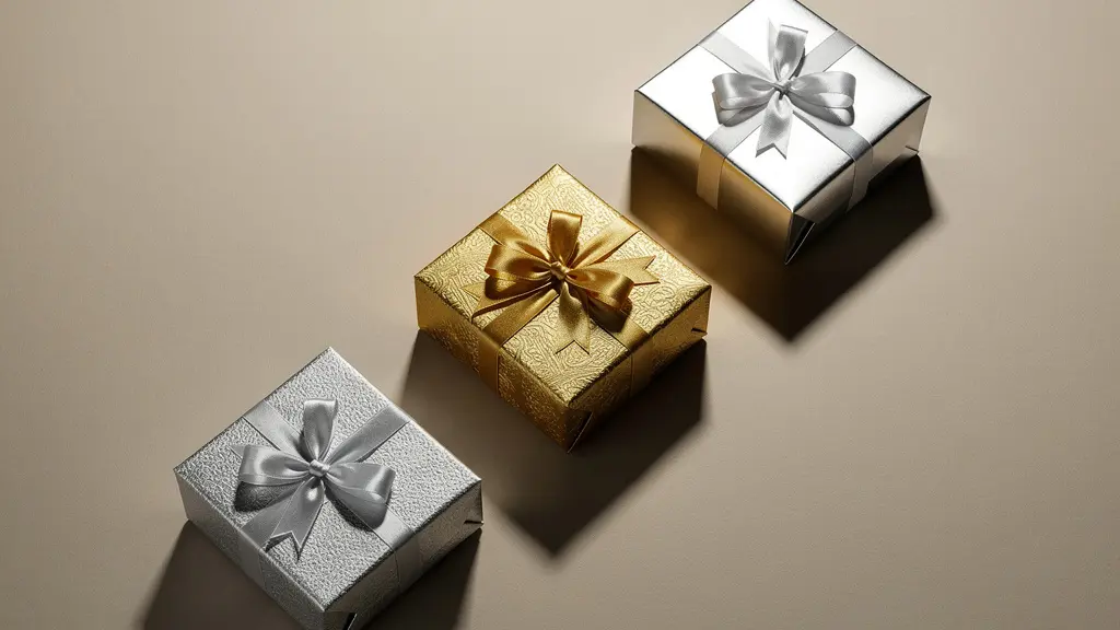 Timeline visuelle de cadeaux d'affaires positionnés stratégiquement sur un bureau, marquant les différentes étapes d'une négociation